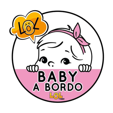 Kit adesivi per auto 2 pezzi Bimbo a bordo-adesivi per auto-Lol T-shirt