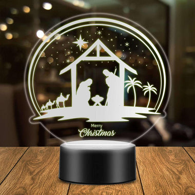 Lampada Led Natalizia con Presepe-Lampada in plexiglass-Lol T-shirt