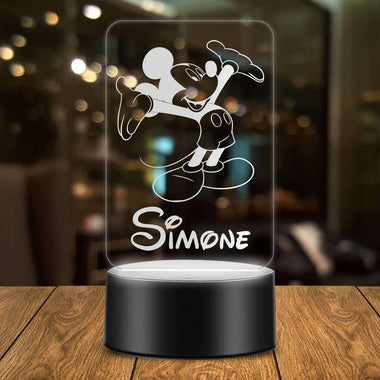 Lampada Led Personalizzata con Topolino-Lampada in plexiglass-Lol T-shirt