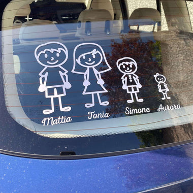 Adesivi per Auto Famiglia a Bordo con Soggetto a scelta adesivi per auto