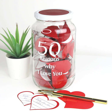 Barattolo San Valentino "50 reasons why I love you" Barattolo Trasparente