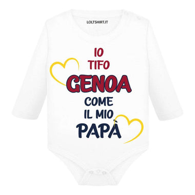 Io tifo Genoa come il mio papà Body per bimbi