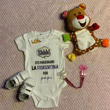 Shh sto guardando la Fiorentina con papà Body per bimbi