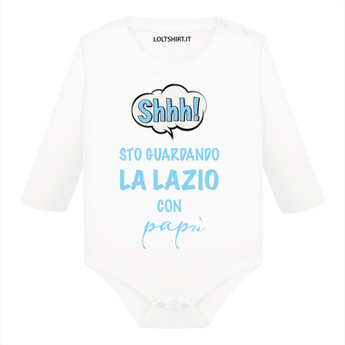 Body per Neonato Shh sto guardando la Lazio con papà
