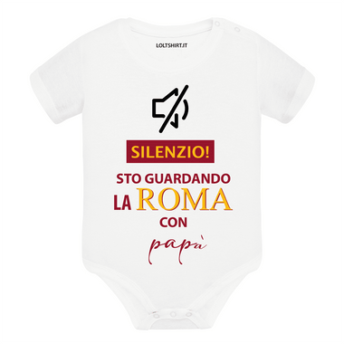 Silenzio sto guardando la Roma con papà Body per bimbi