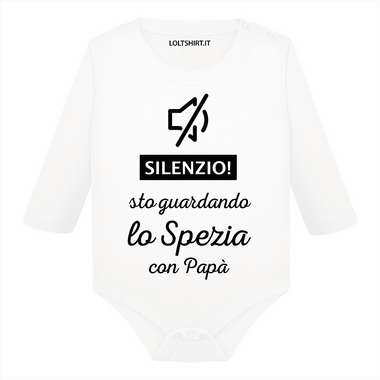 Silenzio sto guardando lo Spezia con papà Body per bimbi