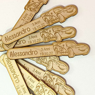 10 Pz Bomboniera segnalibro compleanno - Cars Bomboniere