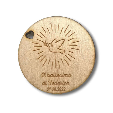 Kit 10 pz Tag rotondo battesimo - Colomba Bomboniere
