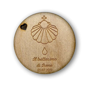 Kit 10 pz Tag rotondo battesimo - Conchiglia Bomboniere