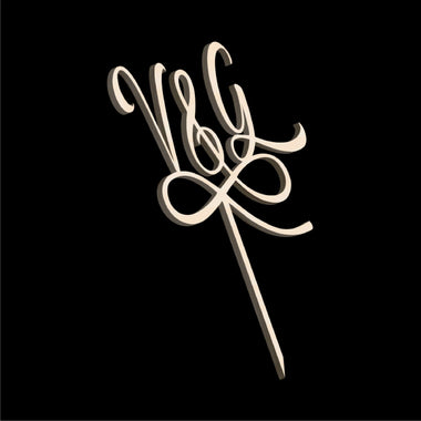 Cake Topper Iniziali Legno