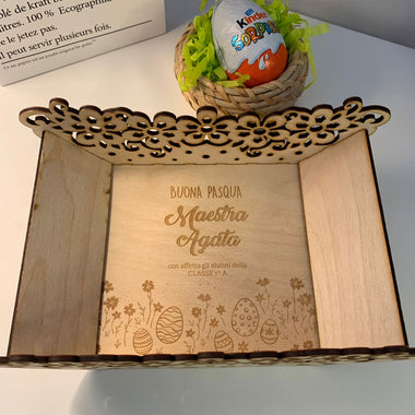 Cestino Pasquale Porta Ovetti Regalo Per Maestra Personalizzabile Cestino Porta Ovetti