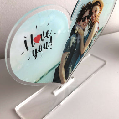 Cuore in plexiglas da tavolo personalizzato con foto - Idea Regalo San Valentino Espositori per fotografie