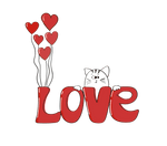 Coppia di federe matrimoniali con Gattino Love - Idea Regalo Federe per cuscino