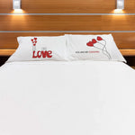 Coppia di federe matrimoniali con Gattino Love - Idea Regalo Federe per cuscino