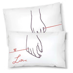 Coppia di federe matrimoniali Filo Rosso del Destino - Idea Regalo Federe per cuscino