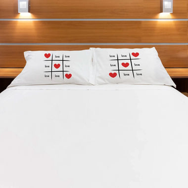 Coppia di federe matrimoniali Tris di cuori - Idea Regalo Federe per cuscino