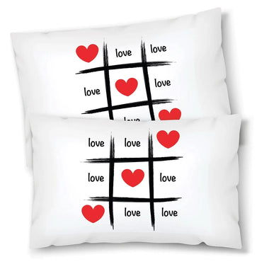 Coppia di federe matrimoniali Tris di cuori - Idea Regalo Federe per cuscino