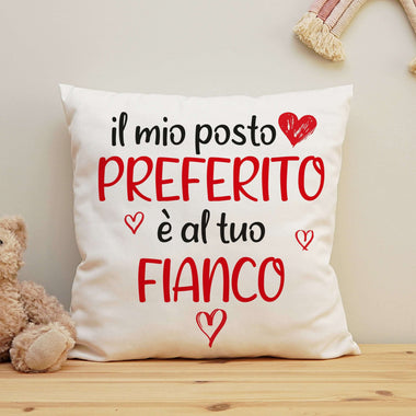Federa Quadrata Personalizzata Il mio posto preferito è al tuo fianco Federe per cuscino