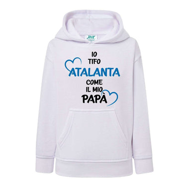 Io tifo Atalanta come il mio papà Felpa con cappuccio