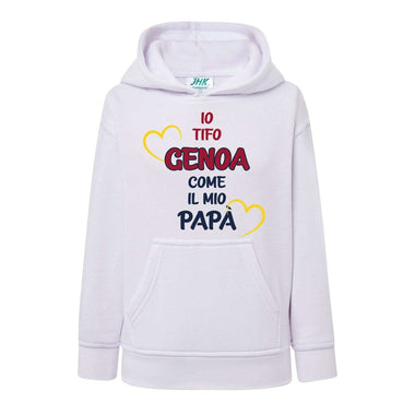 Io tifo Genoa come il mio papà Felpa con cappuccio