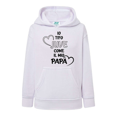 Io tifo Juventus come il mio papà Felpa con cappuccio