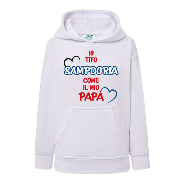 Io tifo Sampdoria come il mio papà Felpa con cappuccio