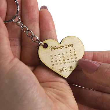 Portachiavi Calendario IO&TE con Incisione Personalizzata in Legno