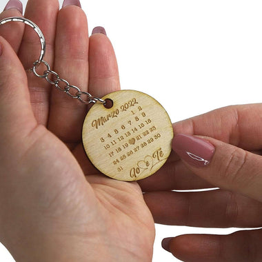 Portachiavi Calendario IO&TE con Incisione Personalizzata in Legno