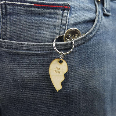 Portachiavi personalizzato a forma di cuore spezzato Portachiavi