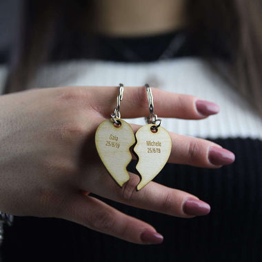 Portachiavi personalizzato a forma di cuore spezzato Portachiavi