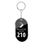 Portachiavi per Hotel o b&b in plexiglass nero con numero stanza forma rettangolo ovale Portachiavi