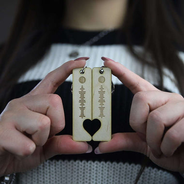 Portachiavi personalizzato con codice Spotify in Legno Portachiavi