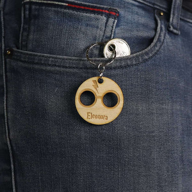 Portachiavi in legno Harry Potter personalizzato con nome Portachiavi