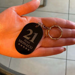 Portachiavi per Hotel o b&b in plexiglass nero con numero stanza forma rettangolo ovale Portachiavi