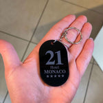 Portachiavi per Hotel o b&b in plexiglass nero con numero stanza forma rettangolo ovale Portachiavi