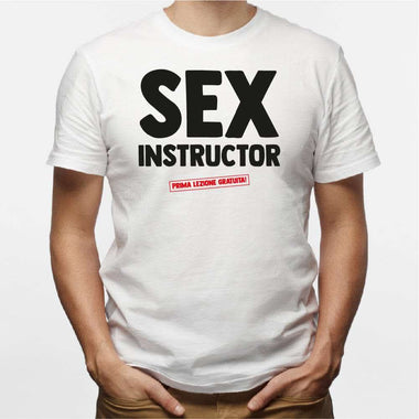 T-shirt Uomo Sex Instructor prima lezione gratuita T-shirt