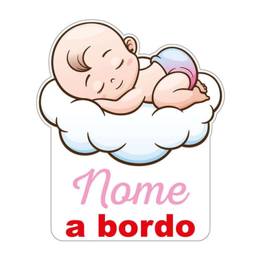 Kit adesivi per auto 2 pezzi Bimbo a bordo Personalizzabile con nome