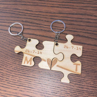 Portachiavi in legno a forma di puzzle-Portachiavi-Lol T-shirt