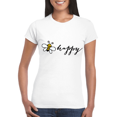 T-shirt Donna Be happy-T-shirt-Lol T-shirt