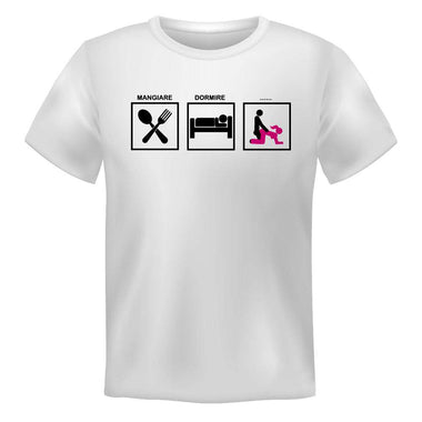 T-shirt Uomo Addio al Celibato Mangiare, Dormire, Scopare