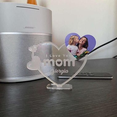 Targa da scrivania in Plexiglass per la Mamma Personalizzata con nome e foto-Lol T-shirt