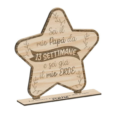 Targa da tavolo Personalizzata con Dedica Idea Regalo per Papà, Festa del Papà-Targa in legno-Lol T-shirt