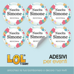 100 pz Etichette Bomboniere (Battesimo/ Nascita/ Comunione/ Cresima)-Adesivi Bomboniera-Lol T-shirt