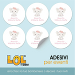 100 pz Etichette Bomboniere (Battesimo/ Nascita/ Comunione/ Cresima)-Adesivi Bomboniera-Lol T-shirt