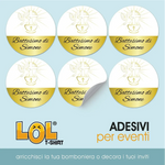 100 pz Etichette Bomboniere (Battesimo/ Nascita/ Comunione/ Cresima)-Adesivi Bomboniera-Lol T-shirt