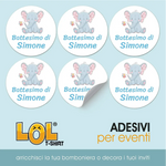 100 pz Etichette Bomboniere (Battesimo/ Nascita/ Comunione/ Cresima)-Adesivi Bomboniera-Lol T-shirt
