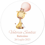 100 pz Etichette Bomboniere con Giraffa (Battesimo/ Nascita/ Comunione/ Cresima)-Adesivi Bomboniera-Lol T-shirt