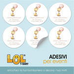 100 pz Etichette Bomboniere con Giraffa (Battesimo/ Nascita/ Comunione/ Cresima)-Adesivi Bomboniera-Lol T-shirt