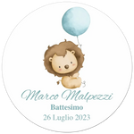100 pz Etichette Bomboniere con Leoncino (Battesimo/ Nascita/ Comunione/ Cresima)-Adesivi Bomboniera-Lol T-shirt