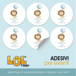 100 pz Etichette Bomboniere con Leoncino (Battesimo/ Nascita/ Comunione/ Cresima)-Adesivi Bomboniera-Lol T-shirt